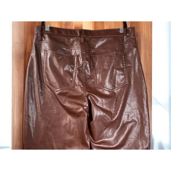 Abercrombie & Fitch ‘90s Straight Ultra High Rise Vegan Leather Pants - Size 18 - Picture 9 of 16